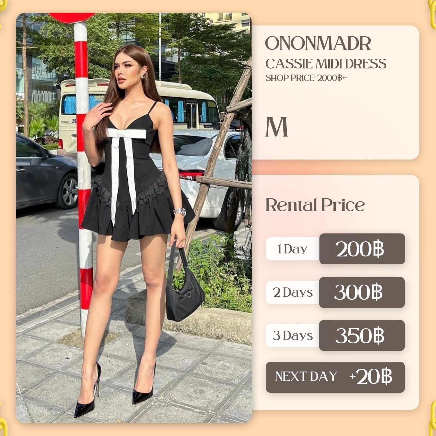 เช่าชุด Cassie mini dress แบรนด์ Ononmade สีดำ