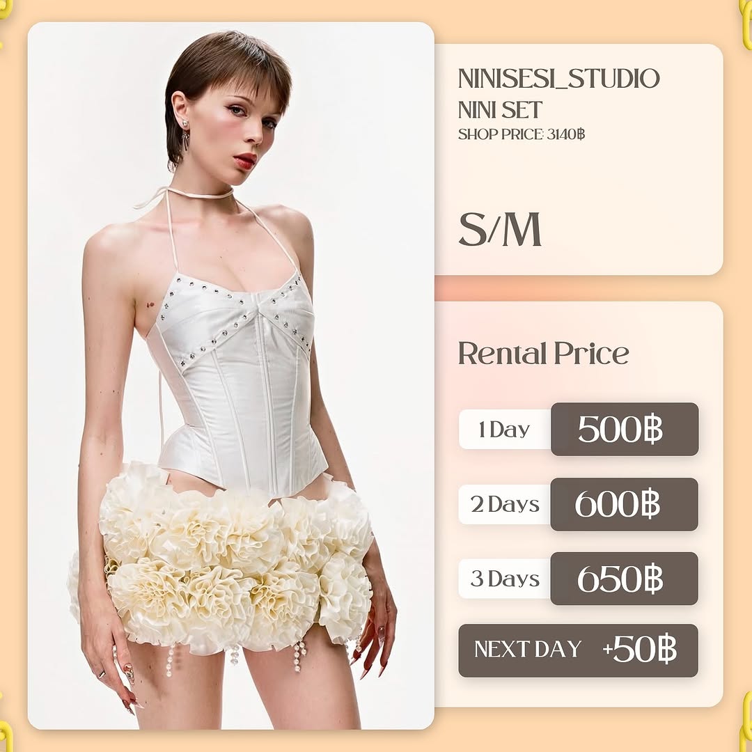 เช่าชุด Nini set แบรนด์ Ninisesi_studio สีขาว
