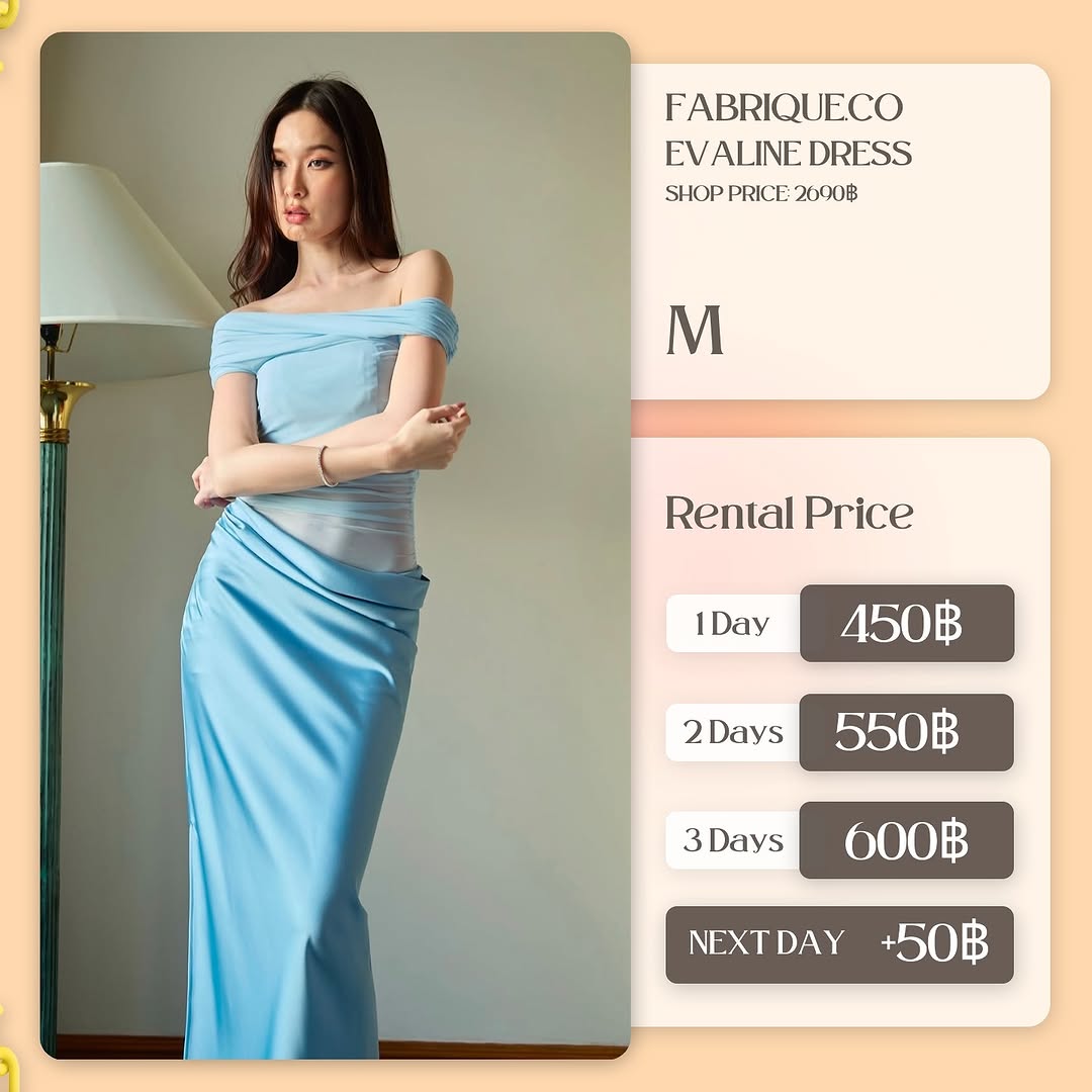 เช่าชุด Evaline แบรนด์ Fabrique.co สีน้ำเงิน