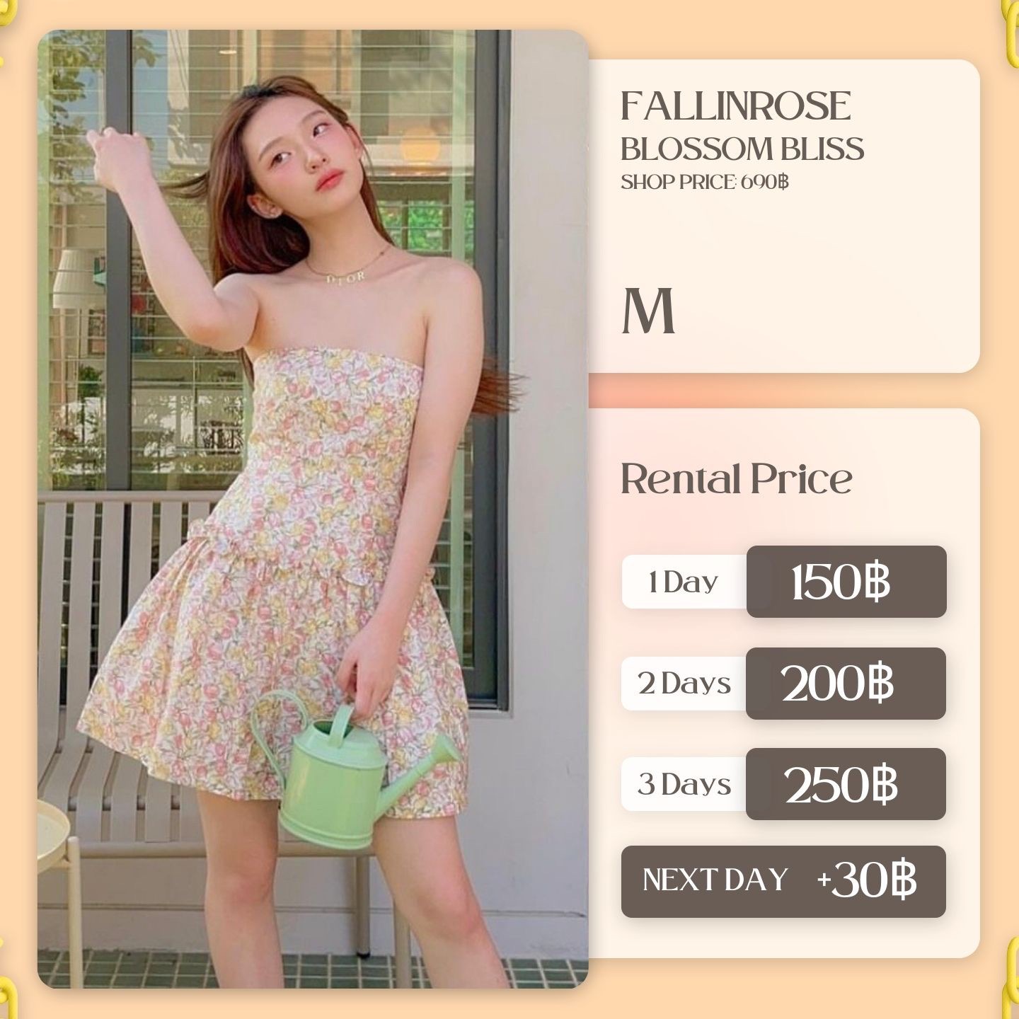 เช่าชุด Blossom bliss แบรนด์ Fallinrose สีชมพู