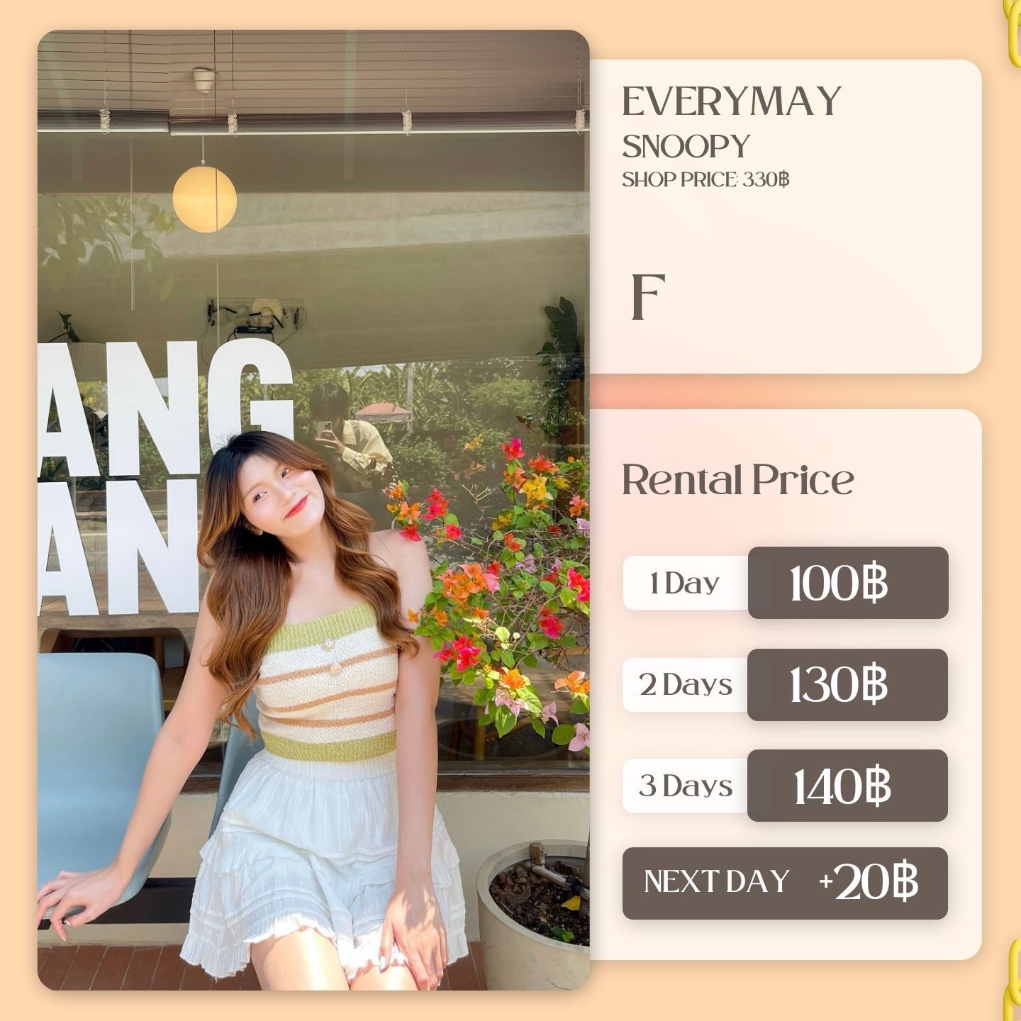 เช่าชุด Snoopy แบรนด์ Everymay สีเขียว