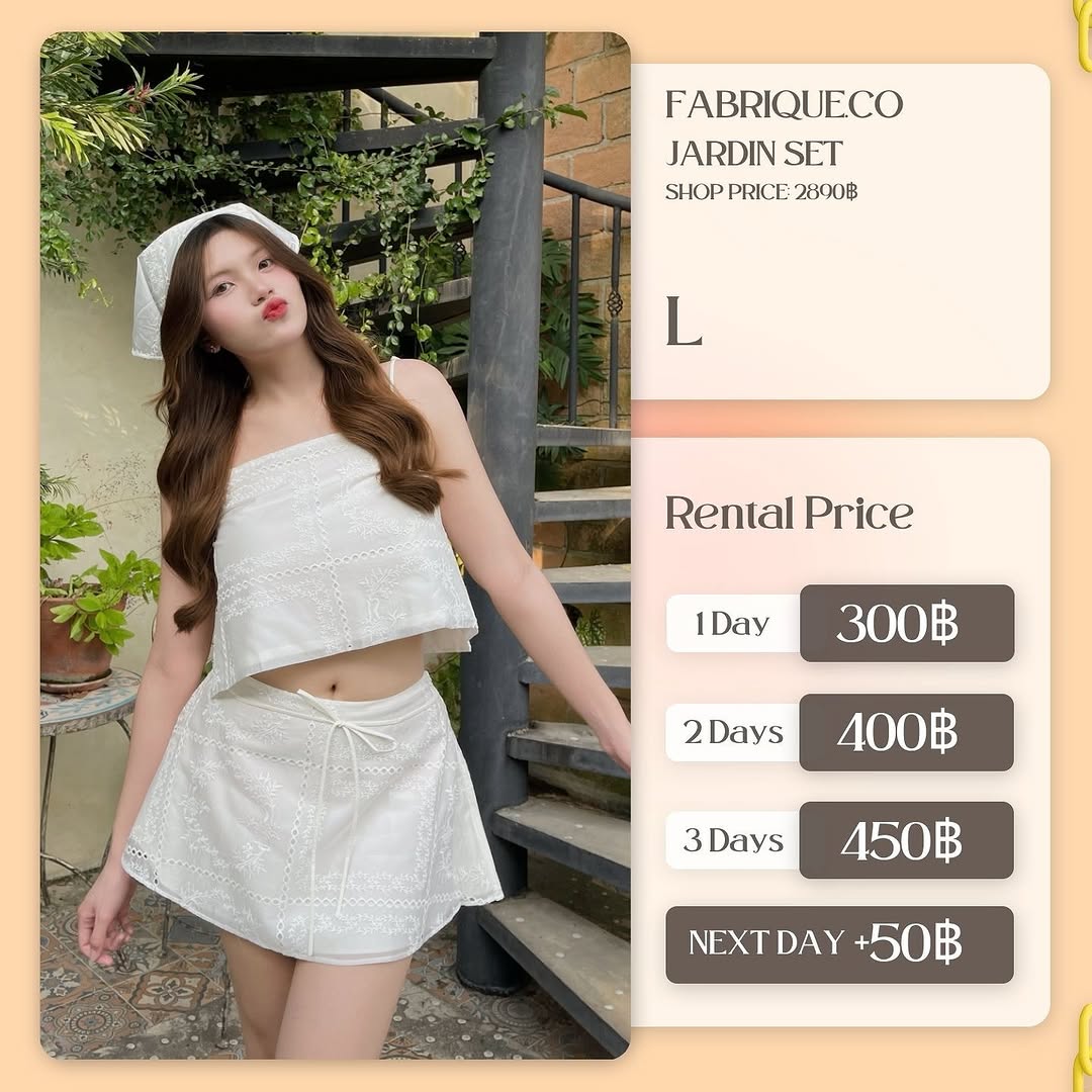 เช่าชุด Jardin set แบรนด์ Fabrique.co สีขาว