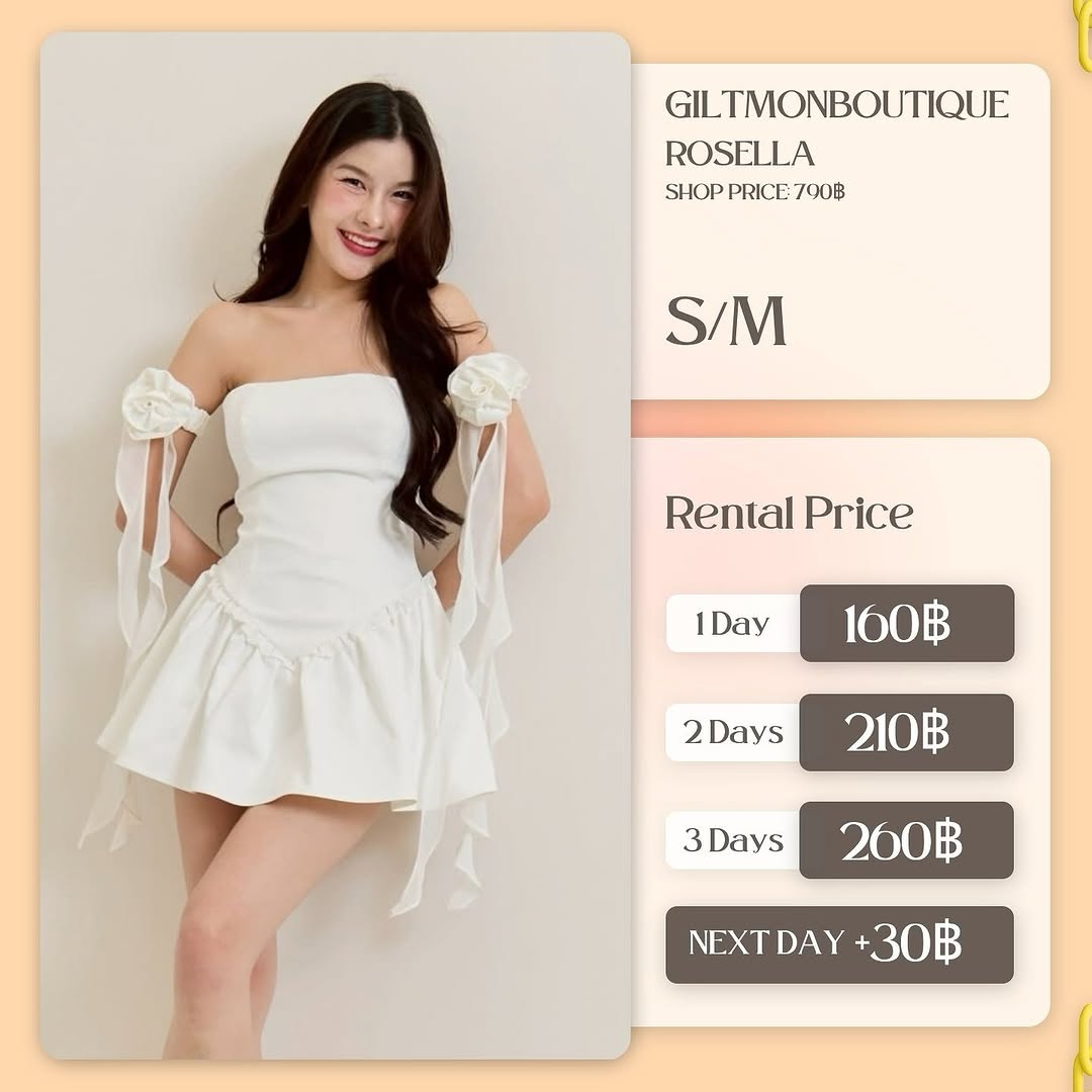 เช่าชุด Rosella dress แบรนด์ Giltmonboutique สีขาว