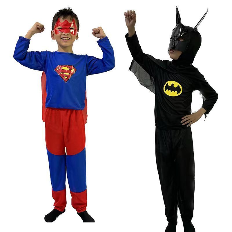 Kids Boys clothing คอสเพลย์ Spiderman Batman Superman Baju Budak Lalaki Spiderman baju Batman SupermanChildrentypes สวมชุดแขวนเสื้อผ้า