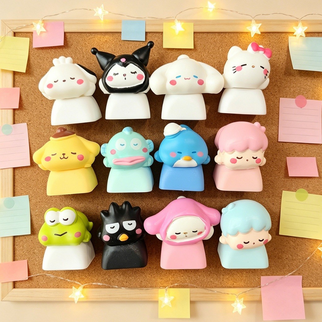 SANRIO ตัวละครซานริโอ คีย์แคปเรซิ่น Hand‑Crafted MOA Profile Artisan น่ารักสไตล์ Kawaii Custom สำหรับสวิตช์ Cherry MX คีย์บอร์ดเครื่องกล