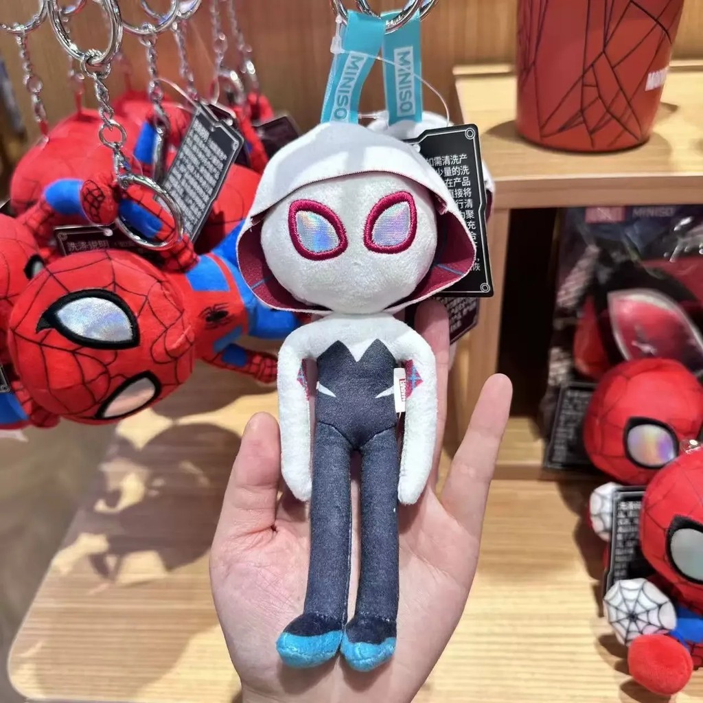 ขายร้อน MINISO Marvel Spiderman Series ด้านข้างแขวนเปิดตัวจี้ตุ๊กตายาว Spiderman สินค้า