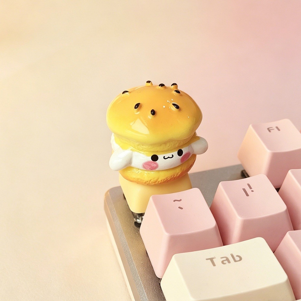 Sanrio ชุดคีย์แคป Artisan ธีมอาหาร Hand‑Crafted DIY น่ารักอร่อย Custom ตกแต่งเปลี่ยนปุ่ม สำหรับคีย์บอร์ดกลไก Cherry MX ของขวัญสุดน่ารัก