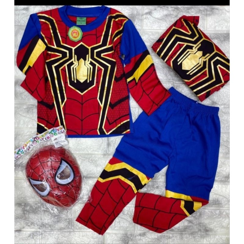 SPIDERMAN COSTUME CHILDRENS เสื้อยืด SPIDERMAN CHARACTER COSTUME ชุดสามารถเพิ่มได้ด้วยหน้ากาก