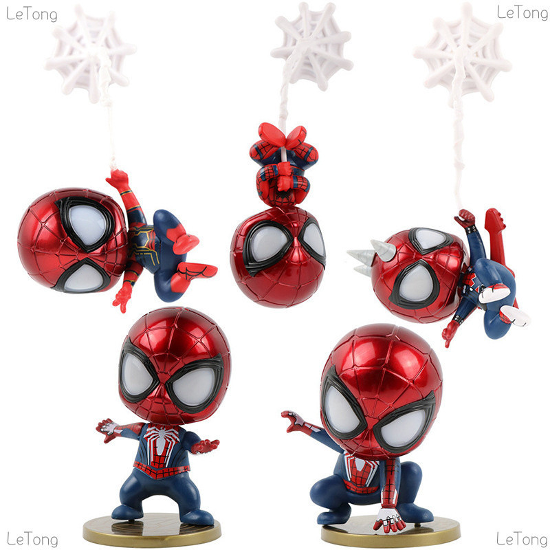 5 รุ่น Spiderman รุ่น Q ตุ๊กตาเขย่าหัว Extraordinary Spiderman รูปเครื่องประดับ