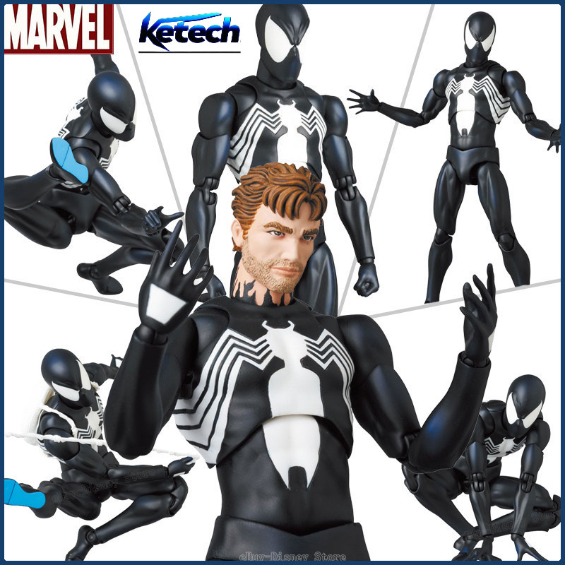 CT Mafex 147 Venom Spiderman Action Figure Model ของเล่น 1/12 คุณภาพสูงสีดํา Spiderman Symbiotic Body Figures