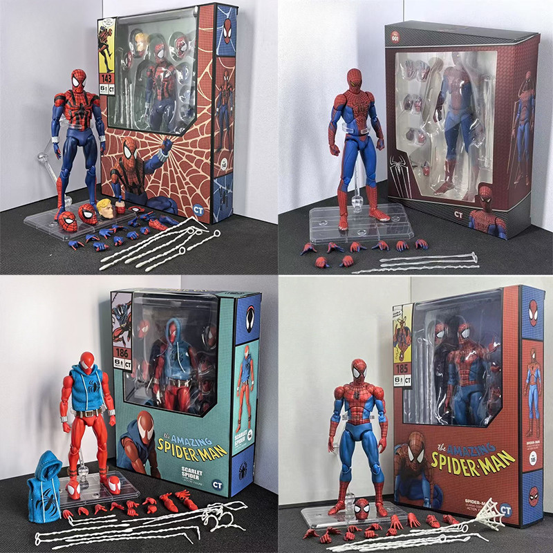 Ct001 SpiderMan Marvel Action Figure The Amazing Spider-Man MAFIX Andrew Garfield SpiderMan RED Collection ของเล่นโมเดล