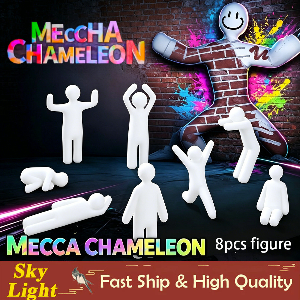 Steam เกมใหม่ Meccha Chameleon Merch รูป 8 ชิ้นชุด DIY ภาพวาดซ่อนและค้นหา Action Figurines 3D พิมพ์ของขวัญวันเกิด