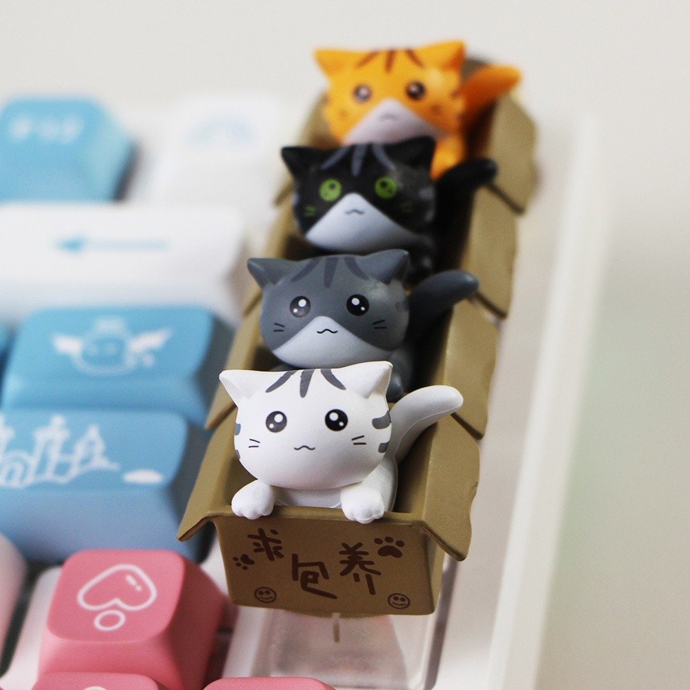 🔥Sanrio คีย์แคปแมวน่ารัก OEM โปร่งแสง ABS สำหรับคีย์บอร์ดกลไก อุปกรณ์เกมมิ่งทนทาน แบบกำหนดเอง