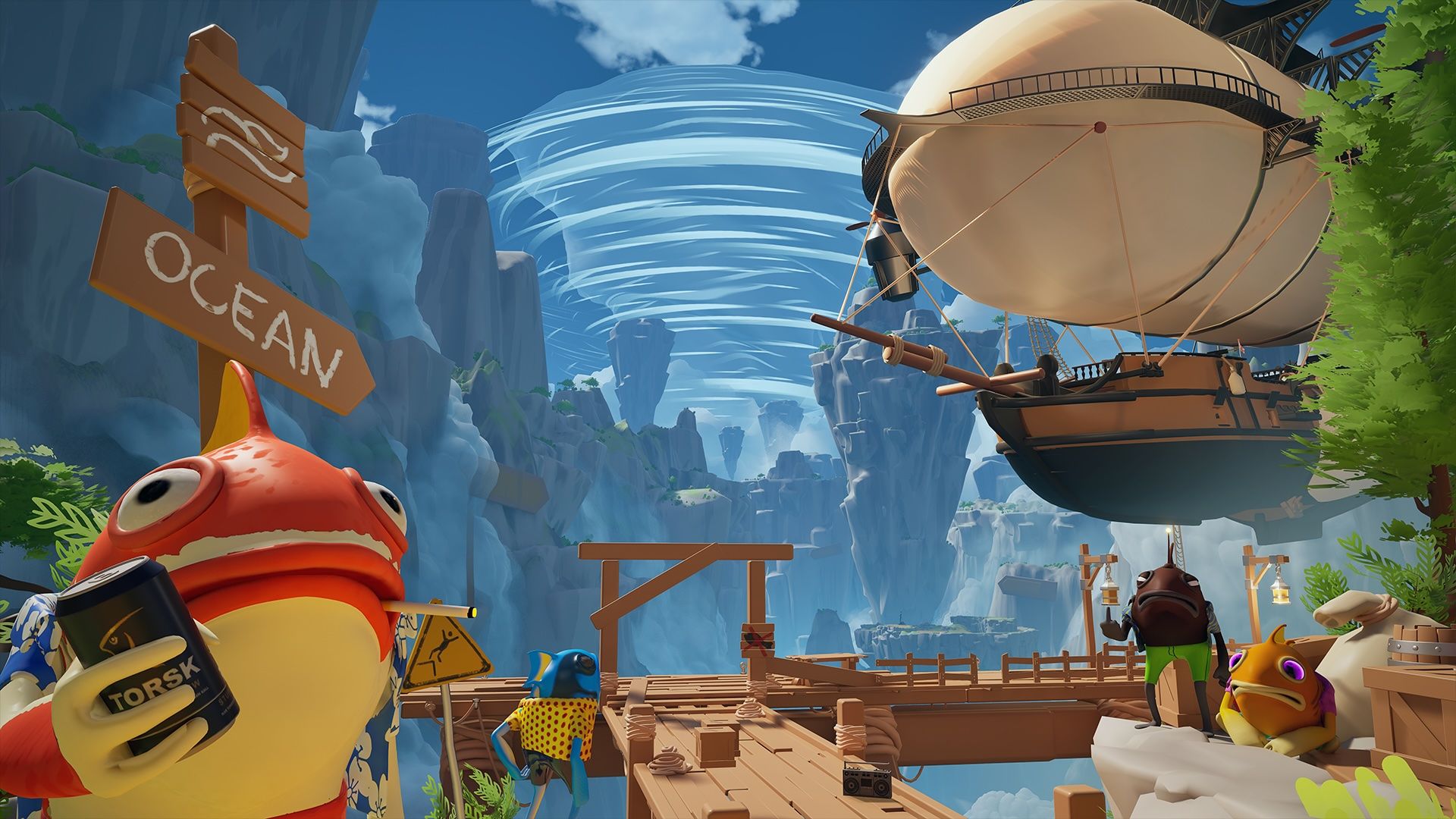 Fish & Ships เกม co-op ปลาบินบน airship เน้นมุกกายกรรมและ shotgun